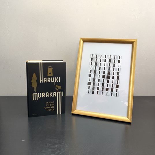 haruki murakami - de stand en zijn onvaste muren - book met dataprint